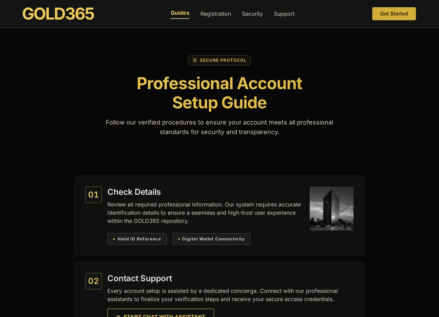 Getting a Gold365 ID over WhatsApp shown as a short four-step flow